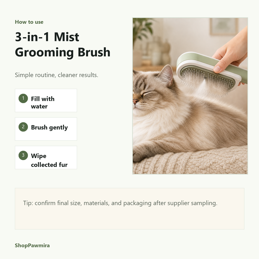 3-in-1 Mist Grooming Brush how to use image