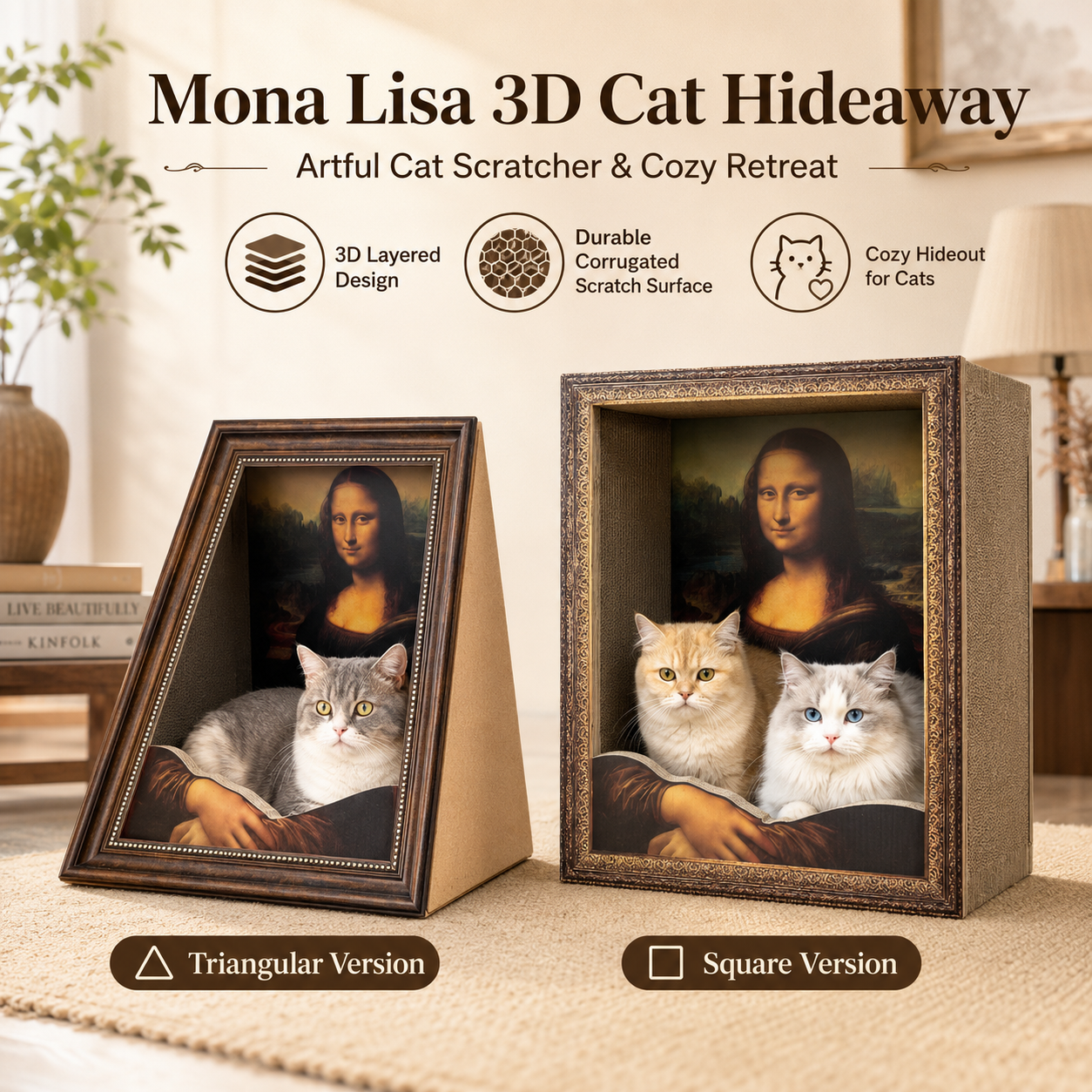Cozy decorative cat hideaway for living room bedroom study and window side