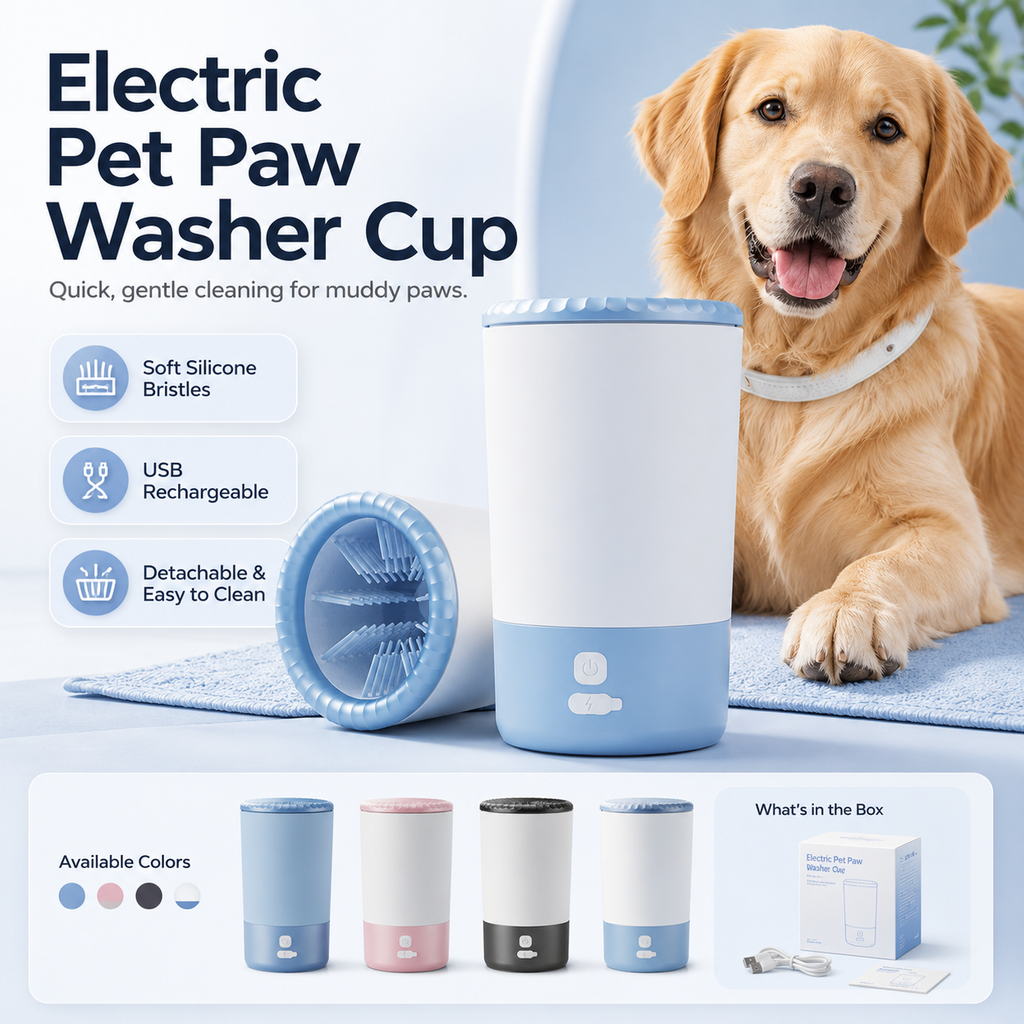 Electric pet paw washer cup for dogs and cats