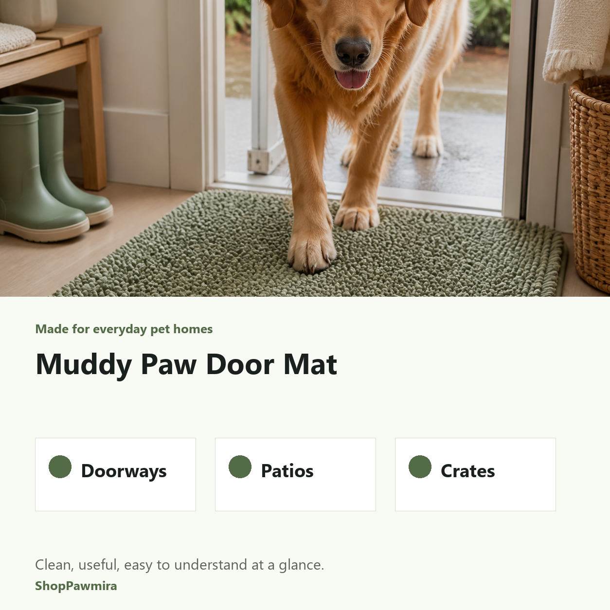 Muddy Paw Door Mat made for everyday pet homes image