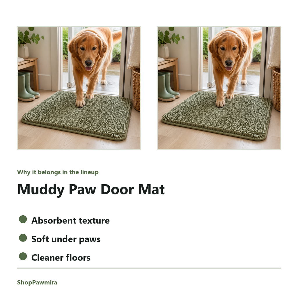 Muddy Paw Door Mat feature detail image