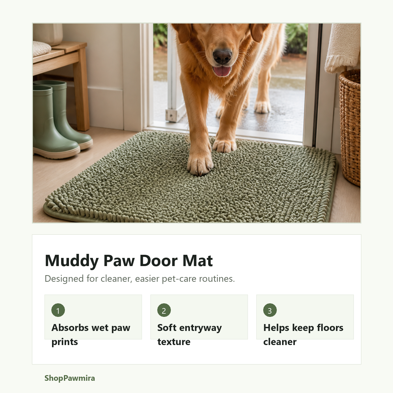Muddy paw door mat key benefits