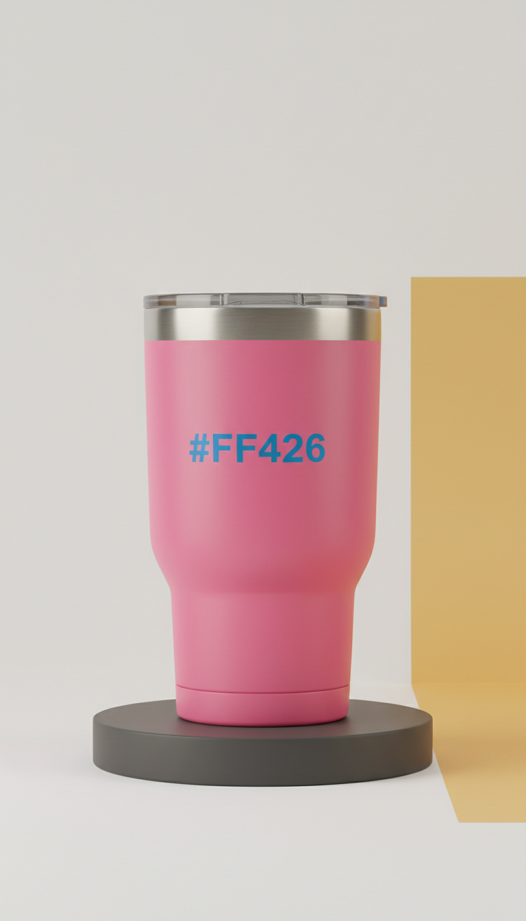Pop pink insulated mug with personalized name