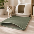 Double-layer cat litter trapping mat in a tidy litter area