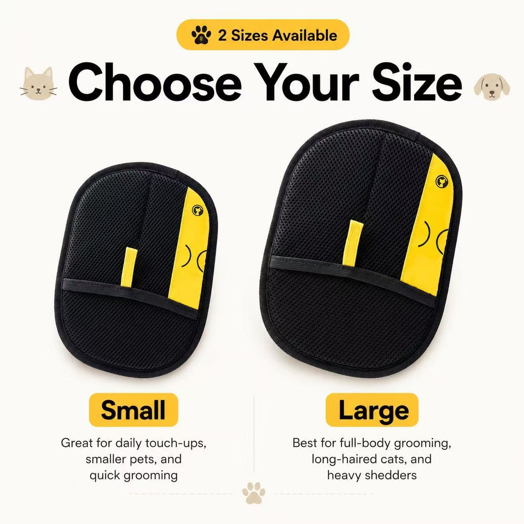 Reusable Pet Grooming Mitt for Cats and Dogs – Gentle Loose Fur Remover for Long-Haired Pets