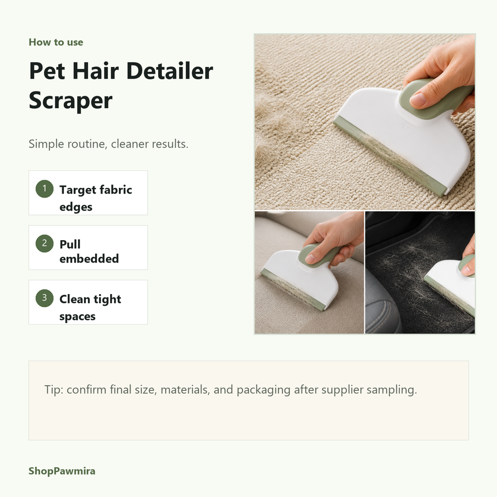 Pet Hair Detailer Scraper how to use image
