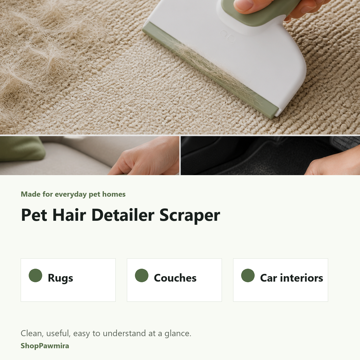 Pet Hair Detailer Scraper made for everyday pet homes image