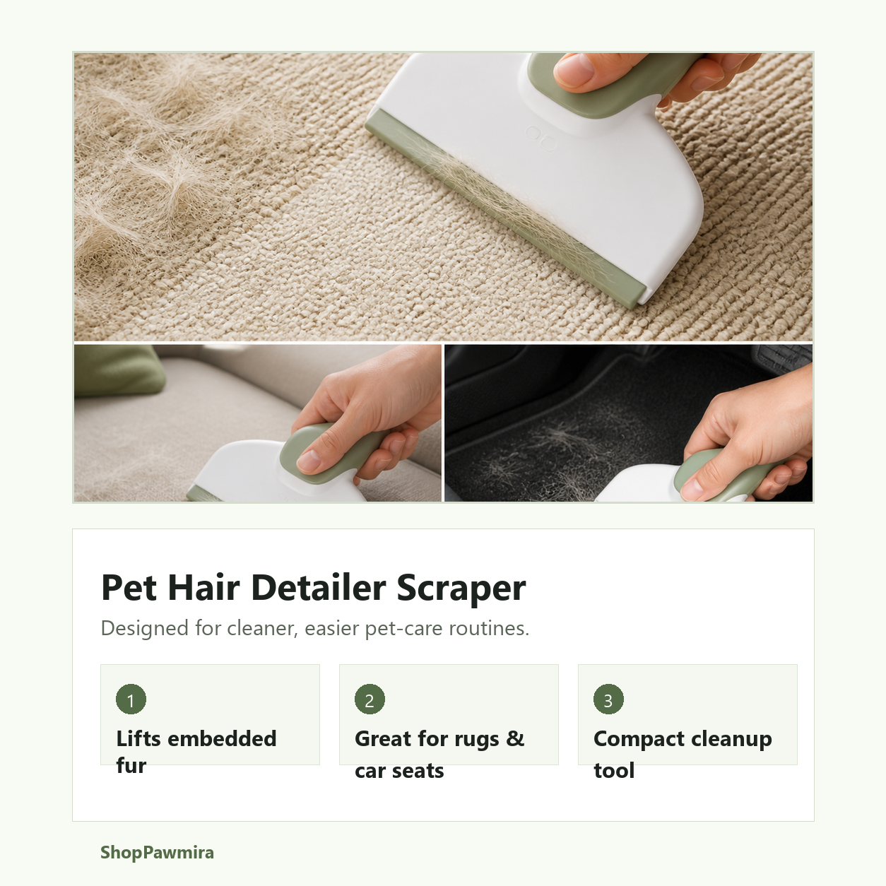Pet hair detailer scraper key benefits
