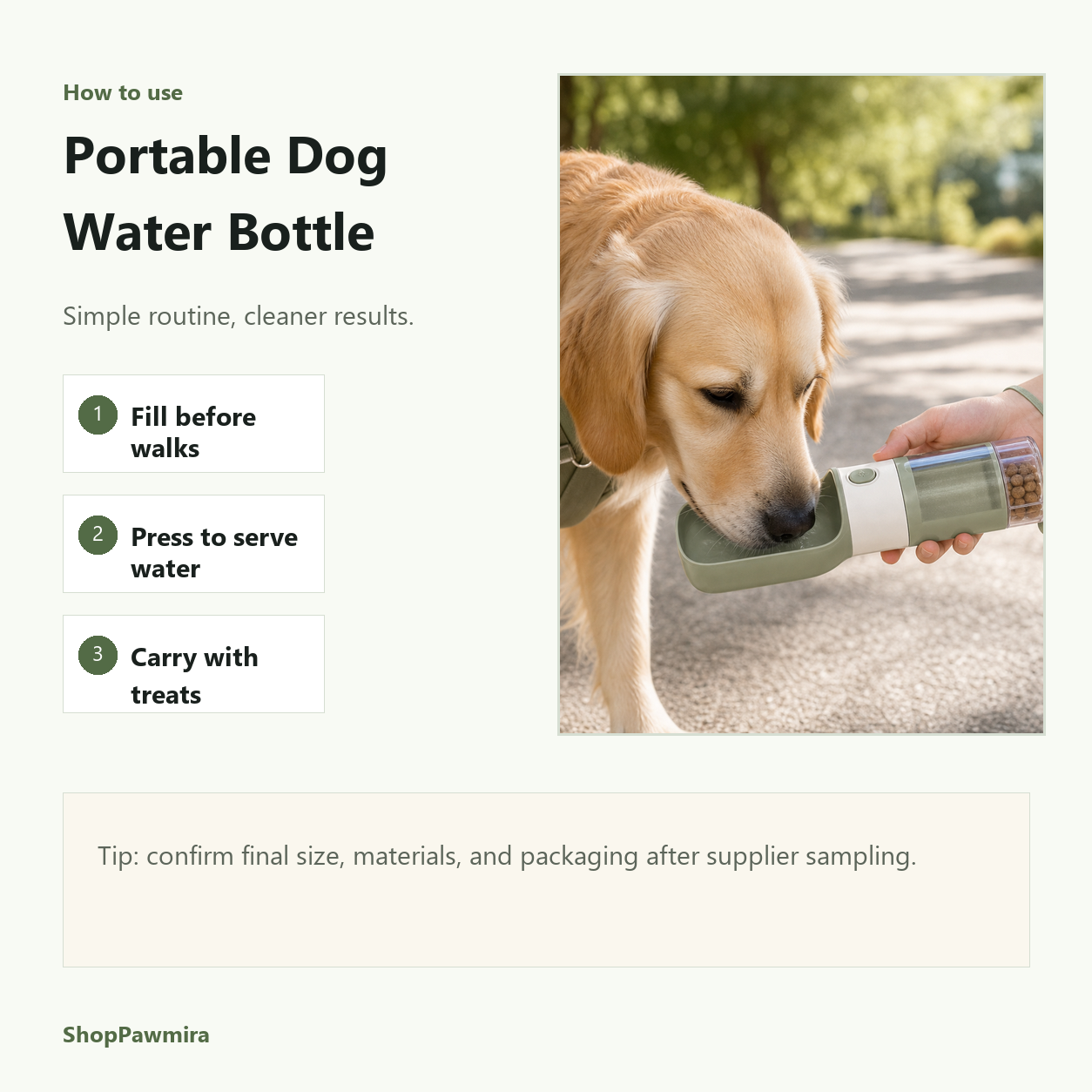 Portable Dog Water Bottle how to use image