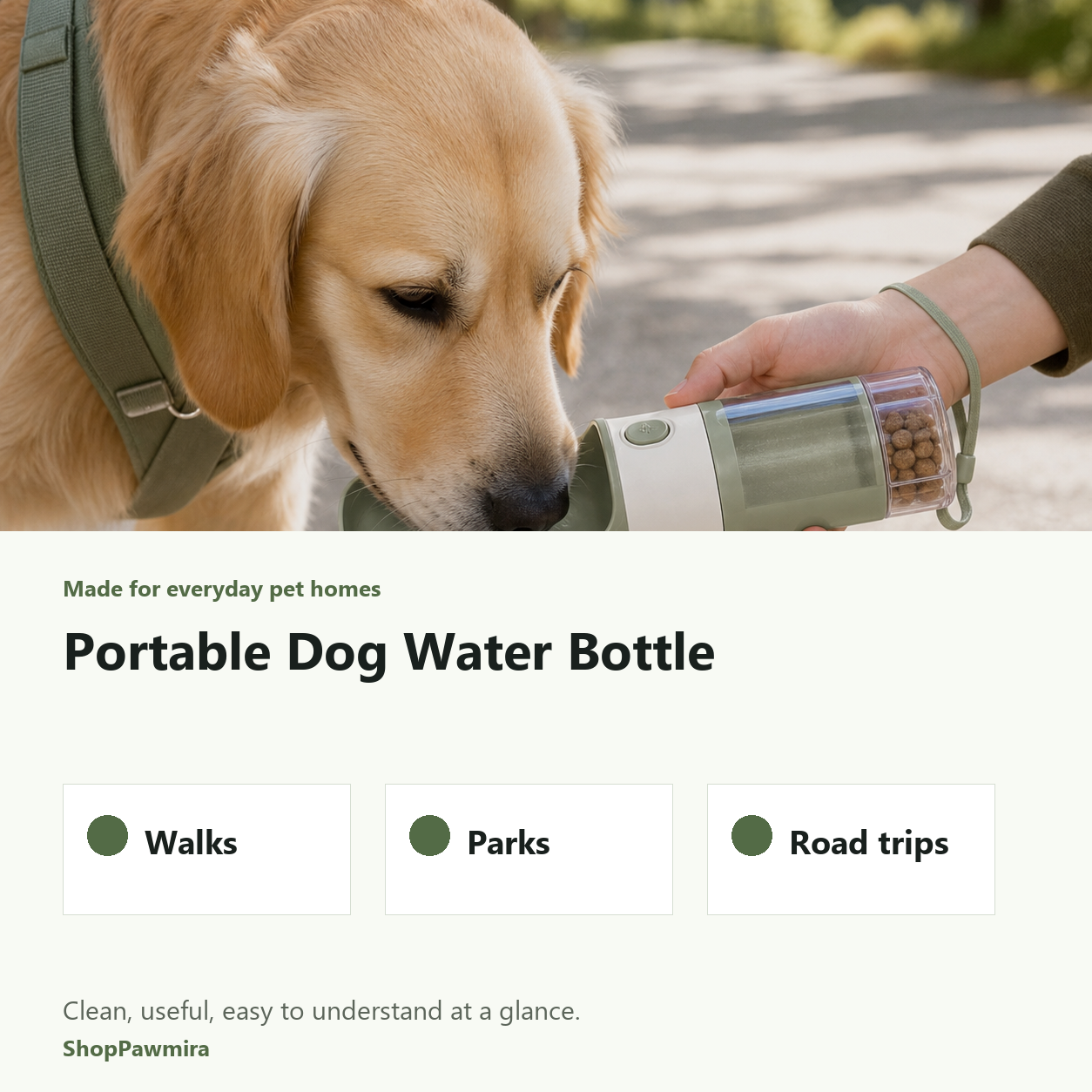 Portable Dog Water Bottle made for everyday pet homes image