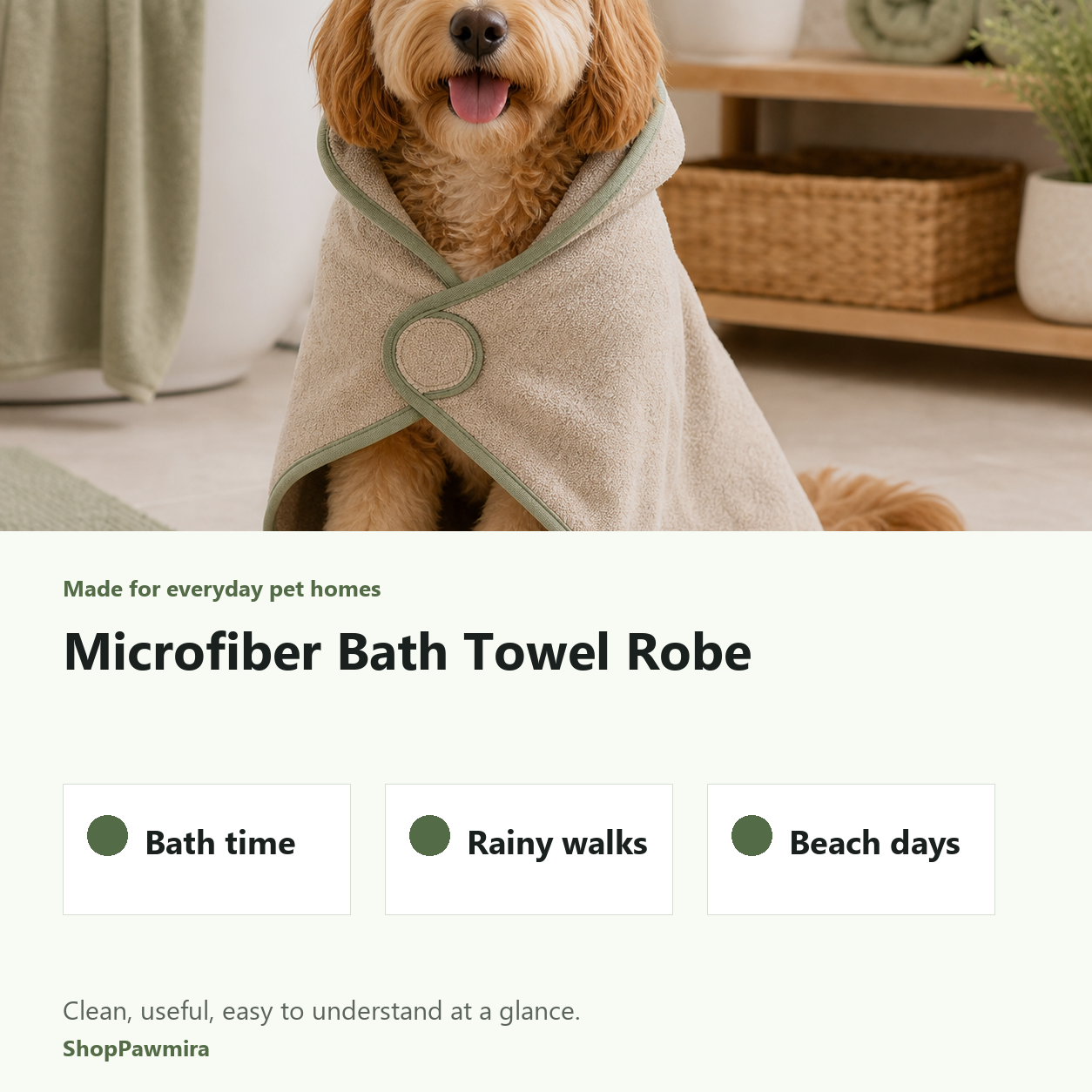 Microfiber Bath Towel Robe made for everyday pet homes image