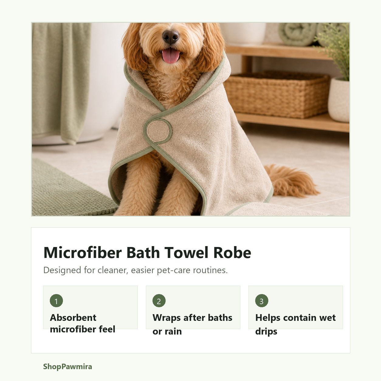 Microfiber pet bath towel robe key benefits