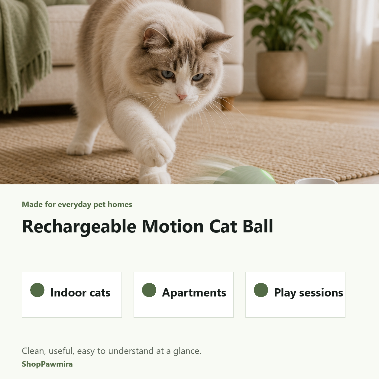 Rechargeable Motion Cat Ball made for everyday pet homes image