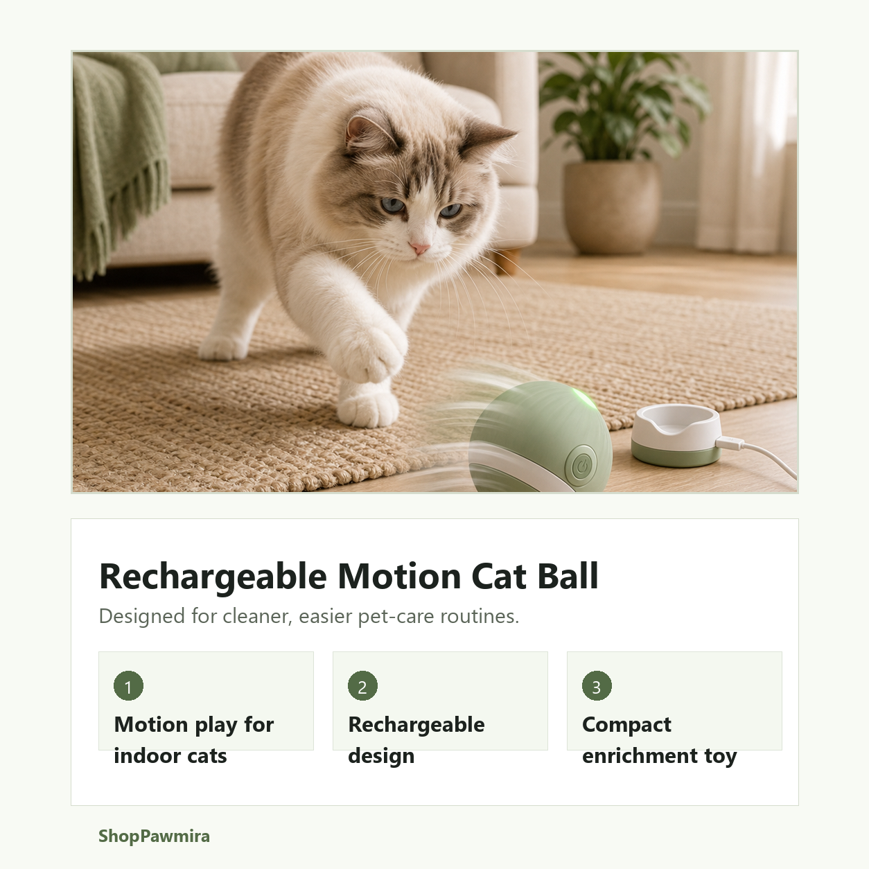 Rechargeable motion cat ball toy key benefits