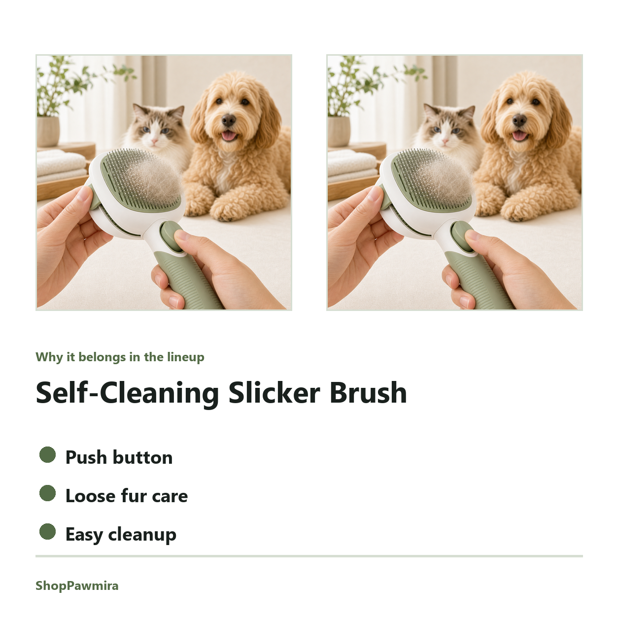 Self-Cleaning Slicker Brush feature detail image