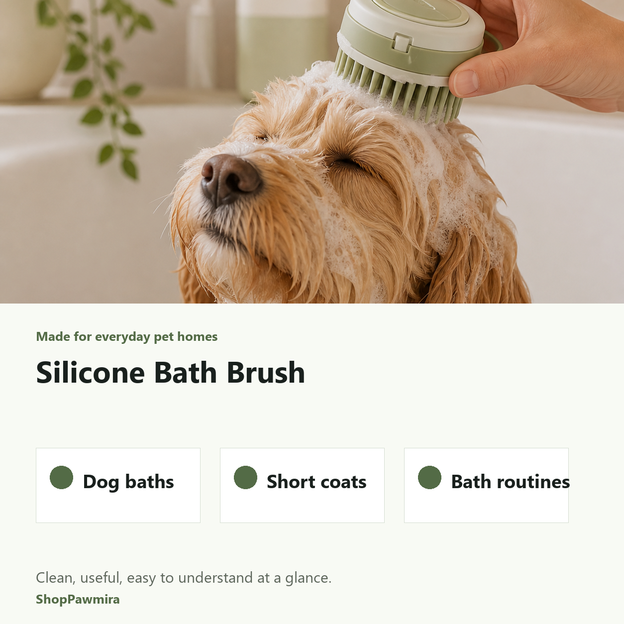 Silicone Bath Brush made for everyday pet homes image