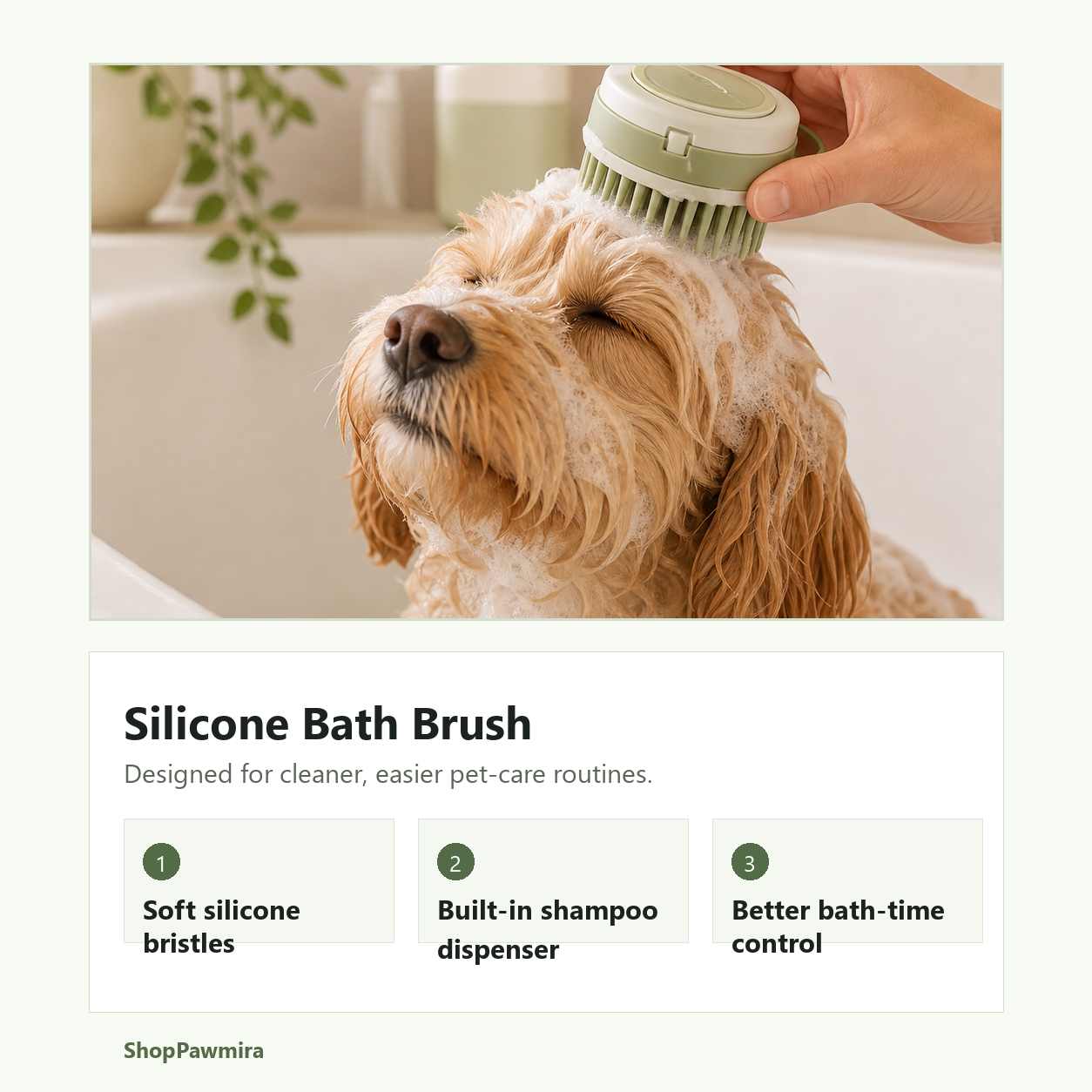 Silicone pet bath brush key benefits