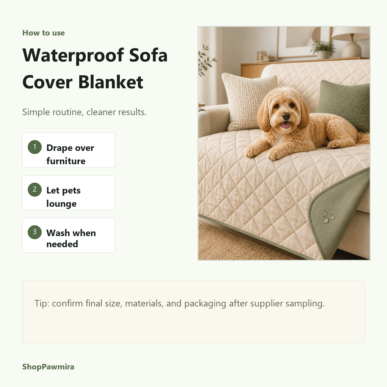 Waterproof Sofa Cover Blanket how to use image