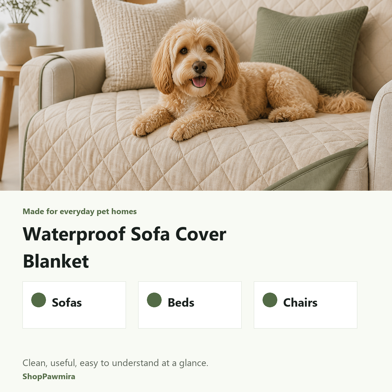Waterproof Sofa Cover Blanket made for everyday pet homes image